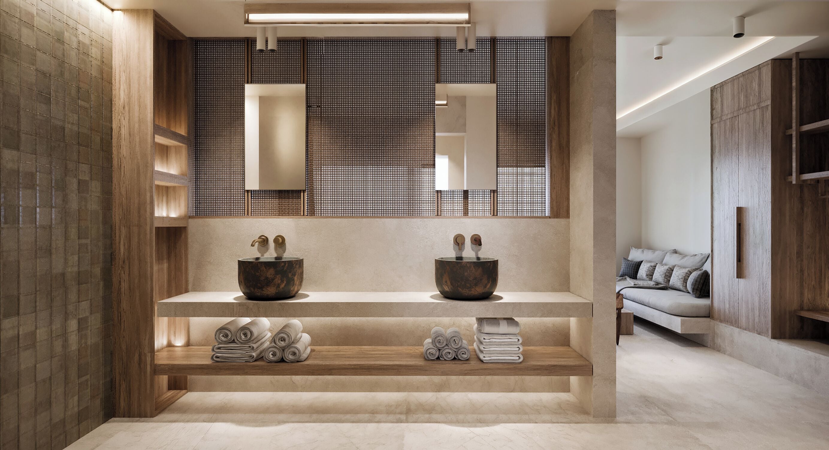 Douche, articles de toilette gratuits, sèche-cheveux, peignoirs
