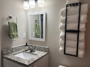 Hair dryer, towels