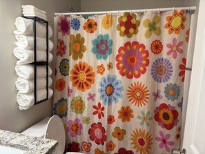 Hair dryer, towels