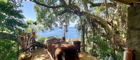 Book an outdoor treatment and breathe in ocean air.