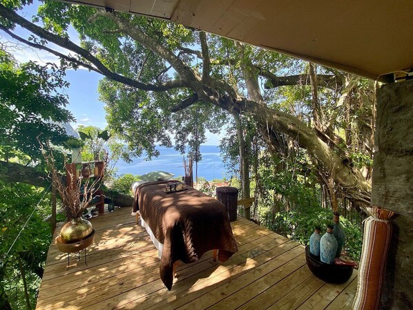 Book an outdoor treatment and breathe in ocean air.