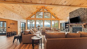 Smart TV, fireplace, table football, ping pong