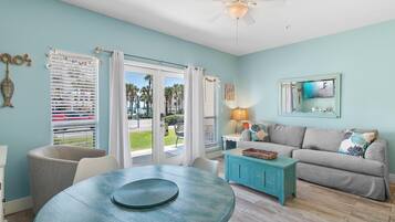 Condo, 1 King Bed with Sofa bed (Caribbean Dunes 105) | Living area