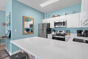 Appart'hôtel, 1 très grand lit et 1 canapé-lit (Caribbean Dunes 105) | Cuisine privée