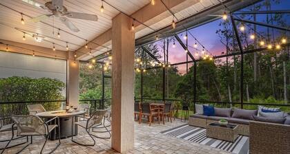 Noc Nest Family Retreat - Screened Lanai - Fire table - Outdoor BBQ - Game Room