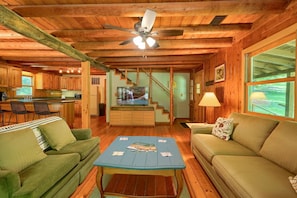 TV, fireplace, DVD player