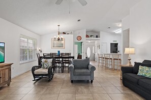 House, Multiple Beds (Fins to the Right) | Living area - Fins to the Right (Miramar Beach)