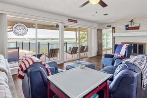 TV, DVD player, ping pong, books