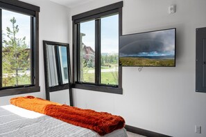 2 bedrooms, desk, iron/ironing board, travel crib