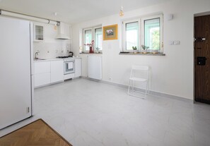 Fridge, oven, stovetop, dishwasher