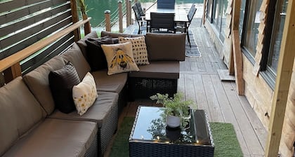 Unplug and unwind in this charming loft cabin nestled on the water’s edge.