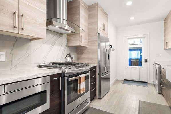 Coffee/tea maker, fridge, microwave, oven - 3 Bedroom Rio Del Mar Home - Steps to Beach! (Aptos)