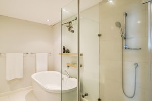 Dusche, Haartrockner, Handtücher