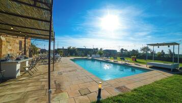 Villa familiar, varias habitaciones (Masseria Santu Lasi) | Alberca | Alberca al aire libre por temporada