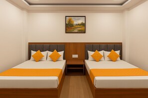 Desk, laptop workspace, free WiFi, bed sheets