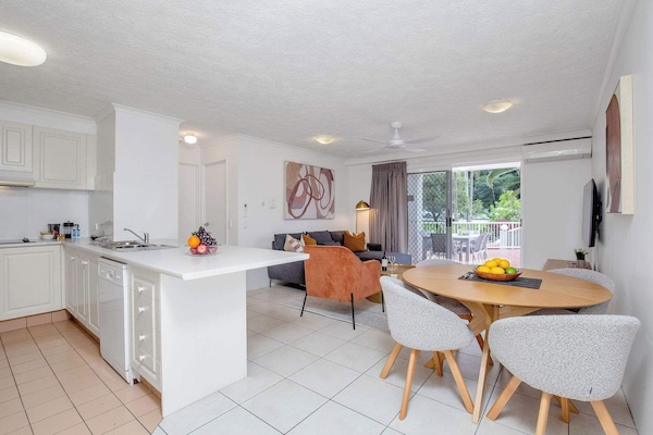 Open plan kitchen living dining and all only minutes walk to the beach.