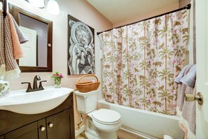 Hair dryer, towels