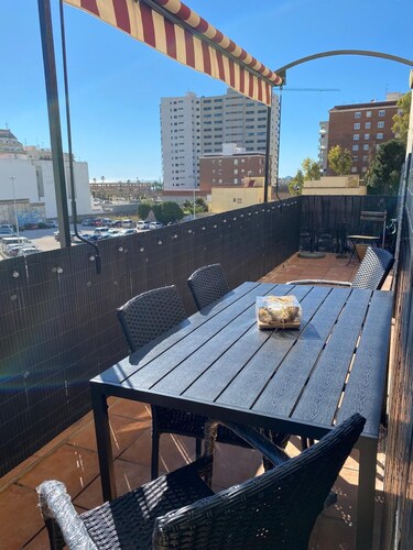 Family friendly apartment in a historic landmark with balcony and sea views.