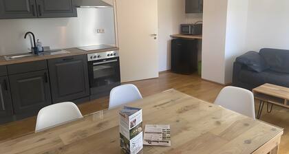 Ferienwohnung 'Mit Giebelzimmer' mit Gemeinschaftsgarten und Wi-Fi