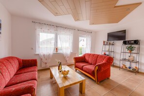 TV, stereo - Holiday Apartment 'Dachsbau' with Private Terrace, Shared Garden and Wi-Fi (Schmallenberg)