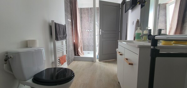 Bidet, Handtücher, Seife, Toilettenpapier