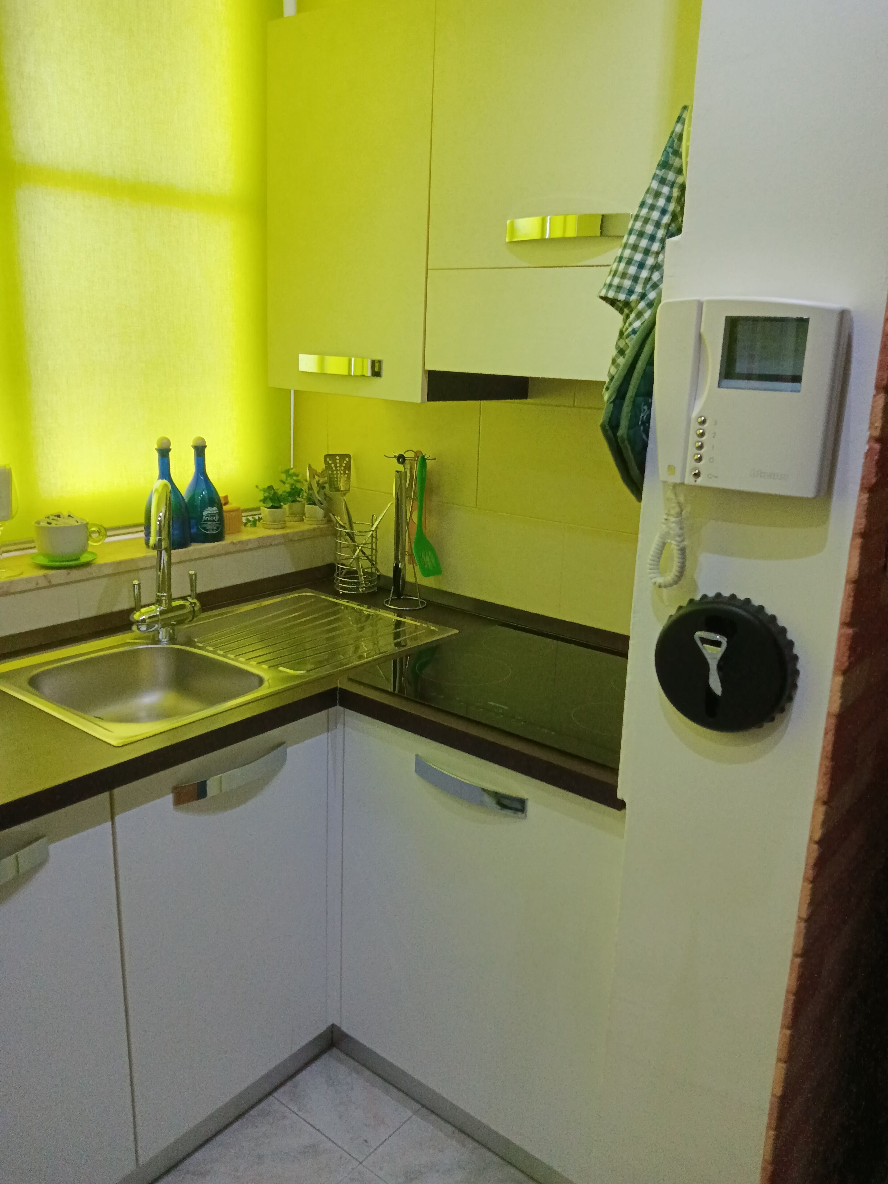 Kühlschrank, Herdplatte, Geschirrspüler, Kochgeschirr/Geschirr/Besteck