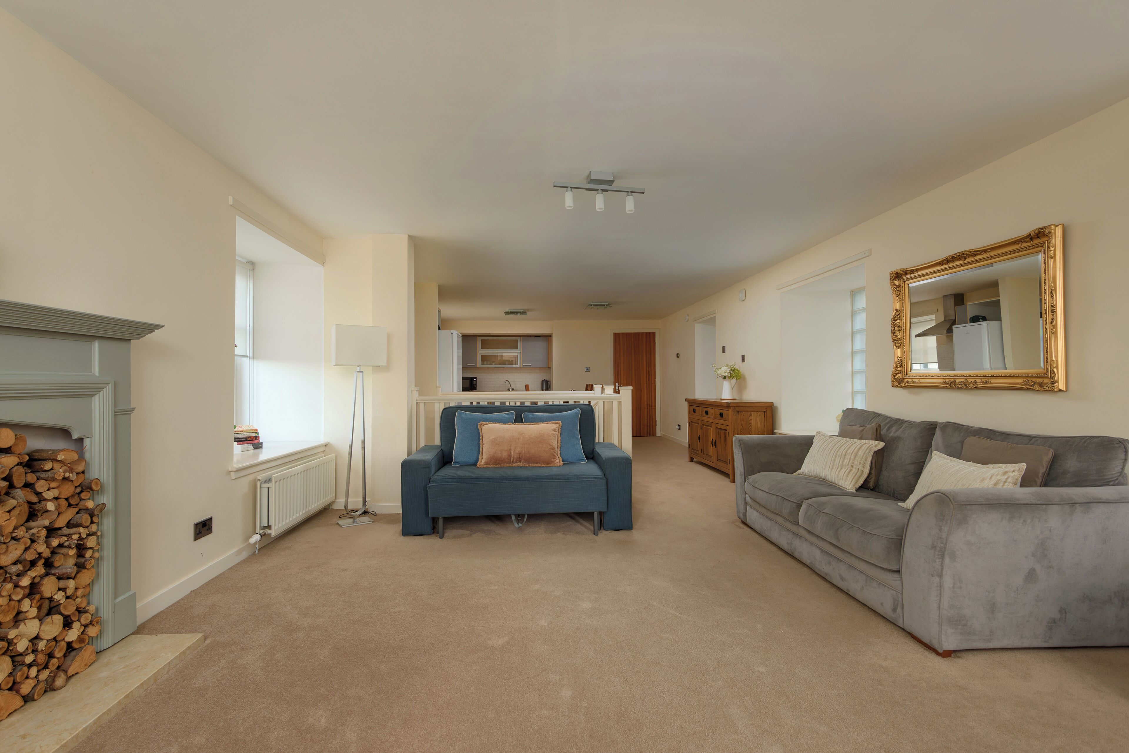 Flat-screen TV, DVD player