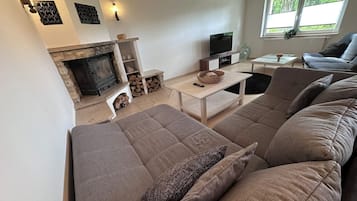 TV, fireplace, foosball, table tennis
