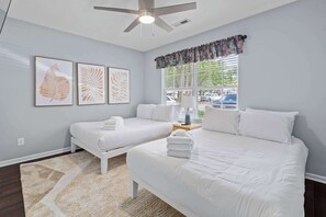 2 bedrooms, iron/ironing board, travel crib, WiFi