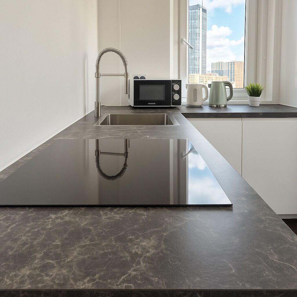 อพาร์ทเมนท์ | ครัวส่วนตัว | ตู้เย็น, ไมโครเวฟ, เตาอบ, เตาประกอบอาหาร