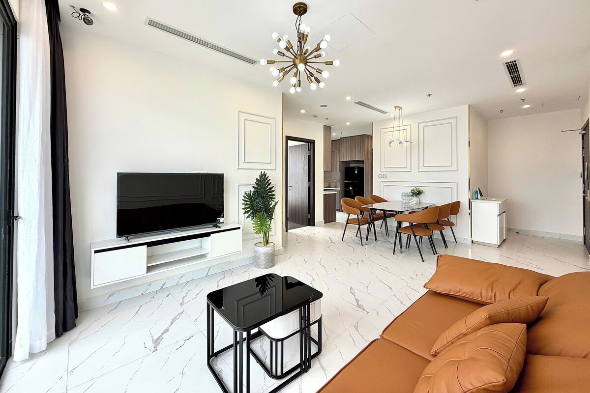 Deluxe-Apartment, 3 Schlafzimmer, Balkon, Parkblick | Wohnbereich