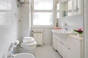 Dusche, Haartrockner, Bidet, Handtücher