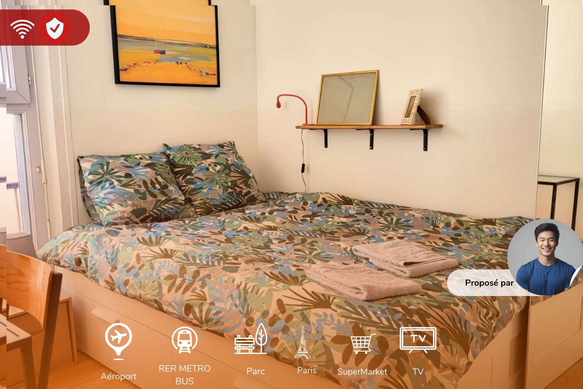 1 bedroom, desk, iron/ironing board, WiFi