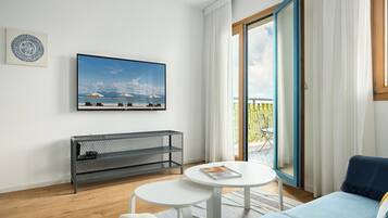 Estúdio, vista para o mar | Área de estar