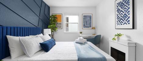 2 bedrooms, desk, iron/ironing board, WiFi