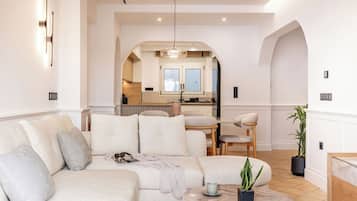 Luxury Apartment, Park View | Living area | 43-inch Smart TV with satellite channels, Netflix, streaming services