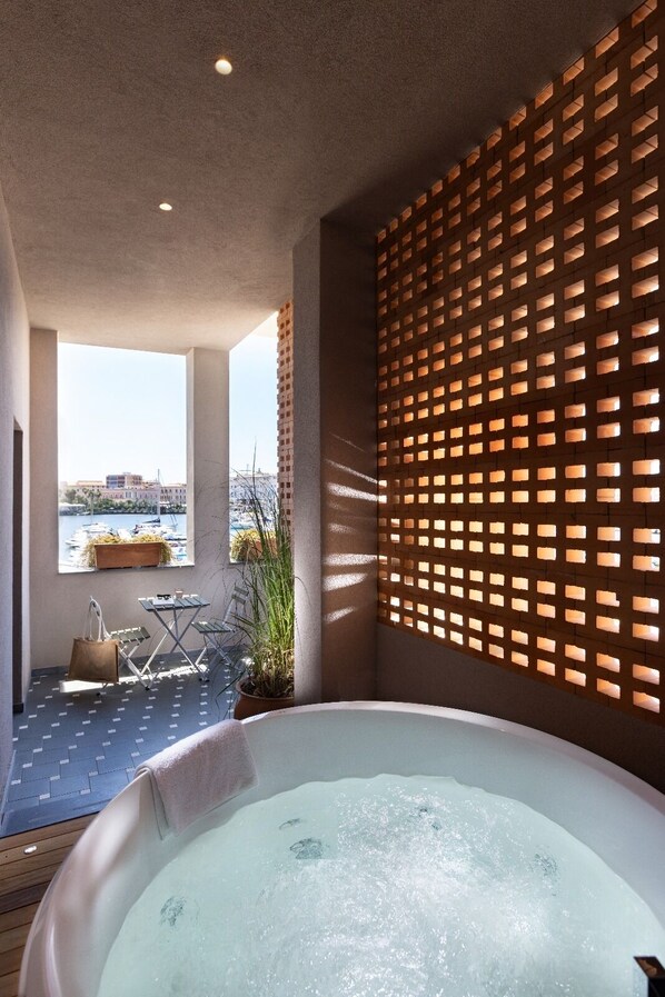 Quadruple Room, 1 King Bed with Sofa bed, Sea View, Tower | Terrace/patio