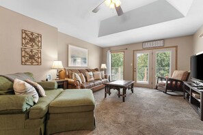 TV, fireplace, video games, DVD player