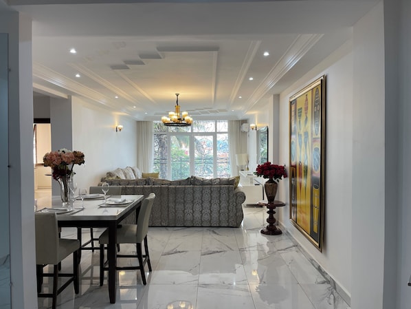 Family Apartment, Balcony, City View | Living area - MARCY SUITES BASTOS (Yaounde)