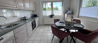 Vacation home Eickhof with fireplace, billiards, table tennis, table football and free W-Lan -