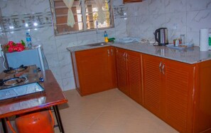 Fridge, microwave, stovetop, toaster