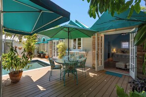 Outdoor dining - LONE PALM COTTAGE ~ 3 BR, 2 Ba Home w/ 2 Cottages, Pool & Parking! (Key West)