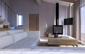 Smart TV, fireplace