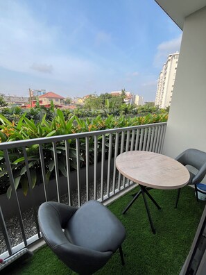 Leilighet – deluxe, 1 soverom, byutsikt | Terrasse/patio