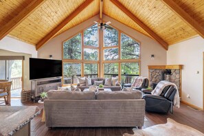 TV, fireplace, offices
