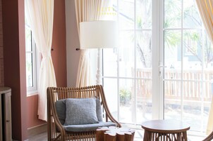 Japanese-style Villa, Garden View | Living area | Flat-screen TV