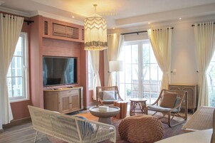 Japanese-style Villa, Garden View | Living area | Flat-screen TV