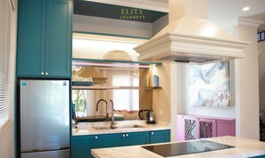 Premium Villa, Garden View | Private kitchen | Full-size fridge, oven, rice cooker, cookware/dishes/utensils