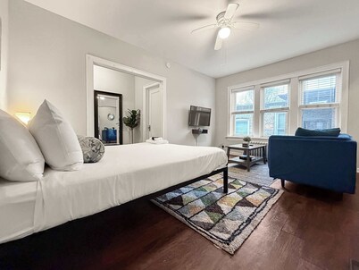 Sunlit Studio with City Charm