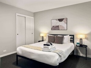 1 bedroom, iron/ironing board, travel crib, WiFi